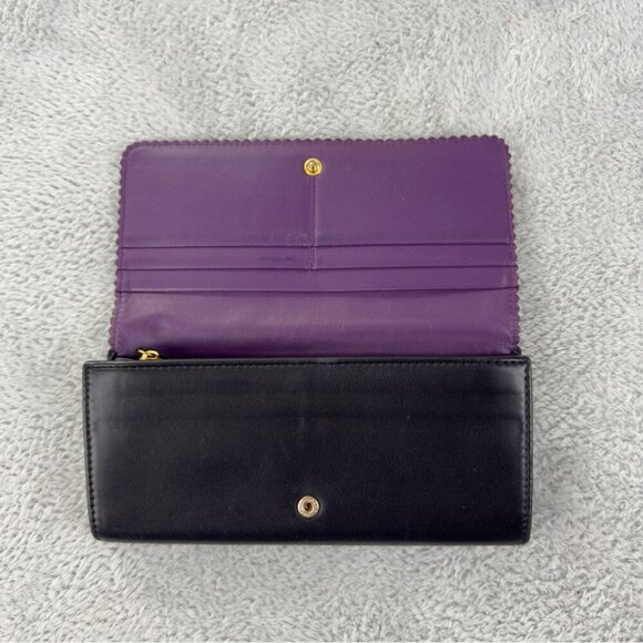 LOEWE Anagram Leather Bifold Long Wallet Black - Picture 2 of 15